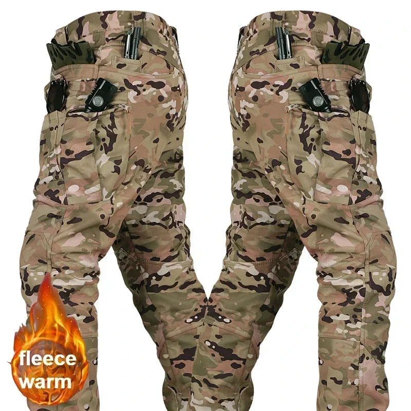 5XL 6XL Winter Outdoor Keep Warm Assault Wear Resistant Multiple Pockets Long Trousers Soft Shell Mountaineering Tactical Pants