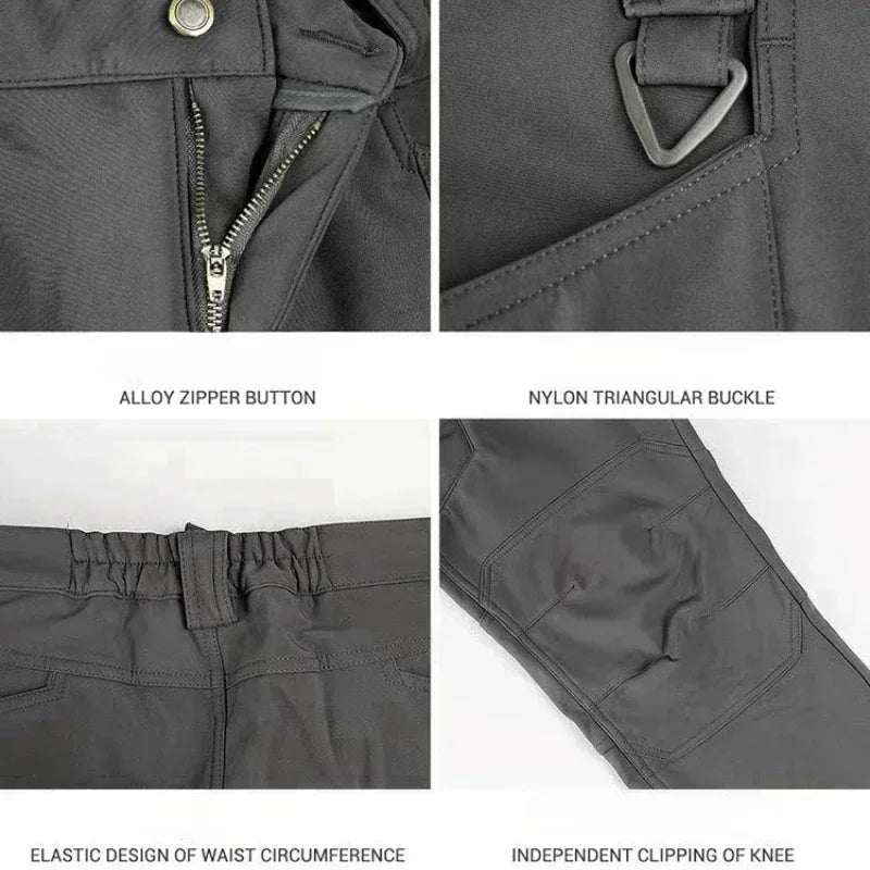 5XL 6XL Winter Outdoor Keep Warm Assault Wear Resistant Multiple Pockets Long Trousers Soft Shell Mountaineering Tactical Pants