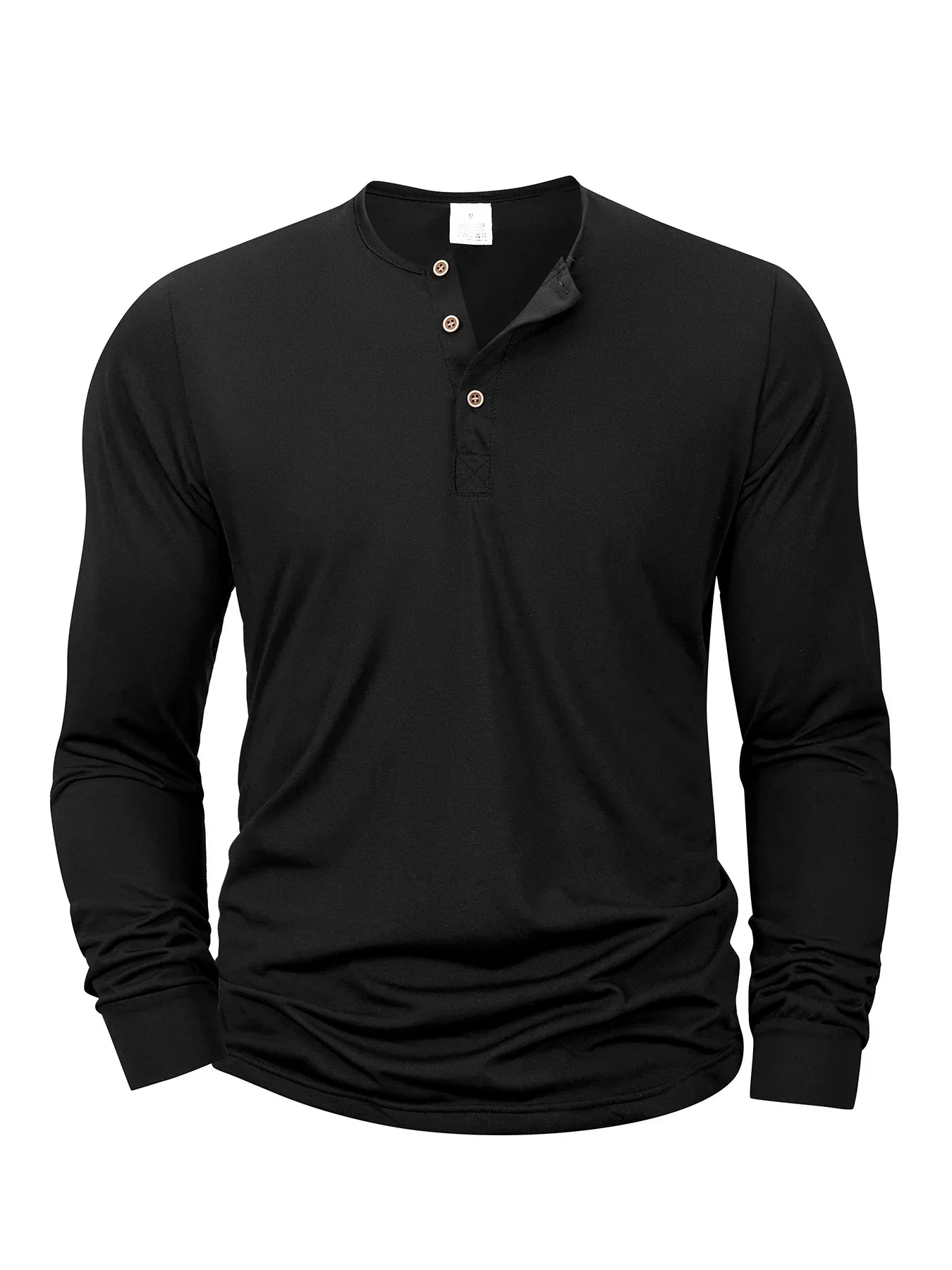 New Men's Henley T-shirts Long Sleeve Basic Casual Band Collar T Shirts Comfortable Soft Pullover Tops Male Tee