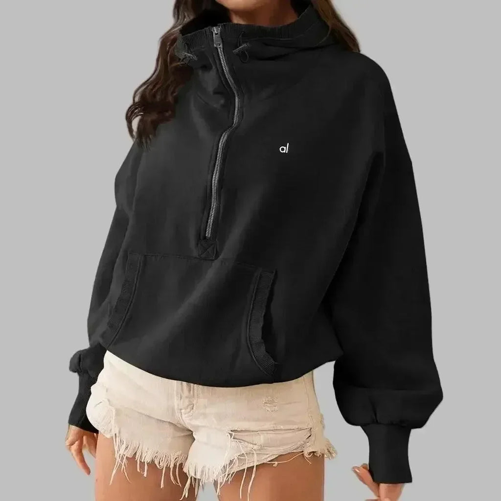 Fashion Sweatshirts ALOS Yogas Clothes Casual Comfortable Outdoor Sports Zipper Drawstring Long-Sleeved Hoody Hoodie For Women