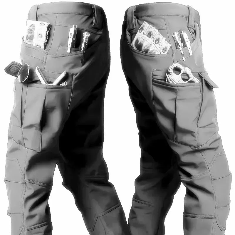 5XL 6XL Winter Outdoor Keep Warm Assault Wear Resistant Multiple Pockets Long Trousers Soft Shell Mountaineering Tactical Pants