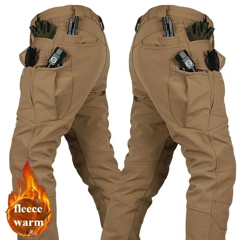 5XL 6XL Winter Outdoor Keep Warm Assault Wear Resistant Multiple Pockets Long Trousers Soft Shell Mountaineering Tactical Pants