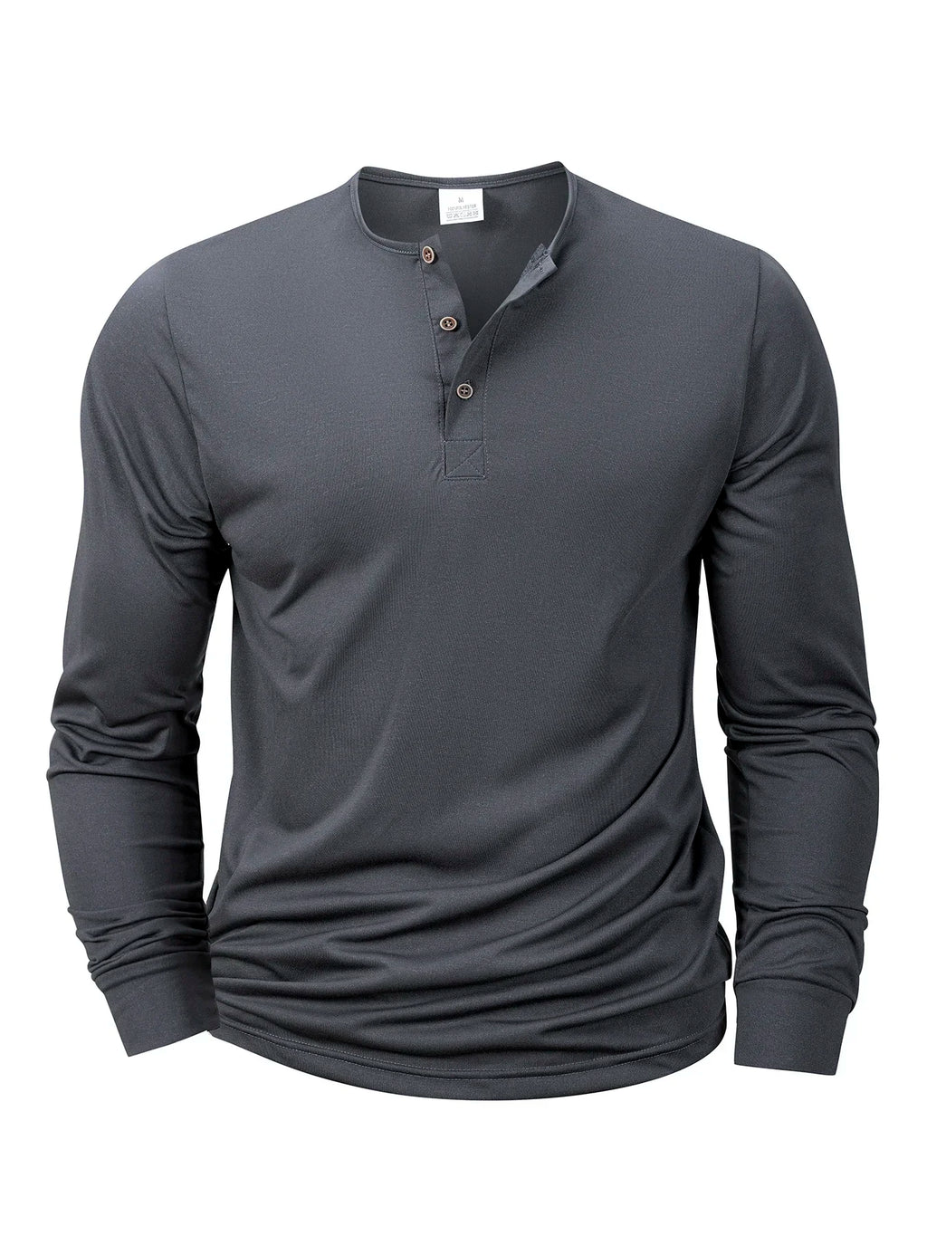 New Men's Henley T-shirts Long Sleeve Basic Casual Band Collar T Shirts Comfortable Soft Pullover Tops Male Tee