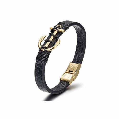 Anchor Warp Leather Bracelet