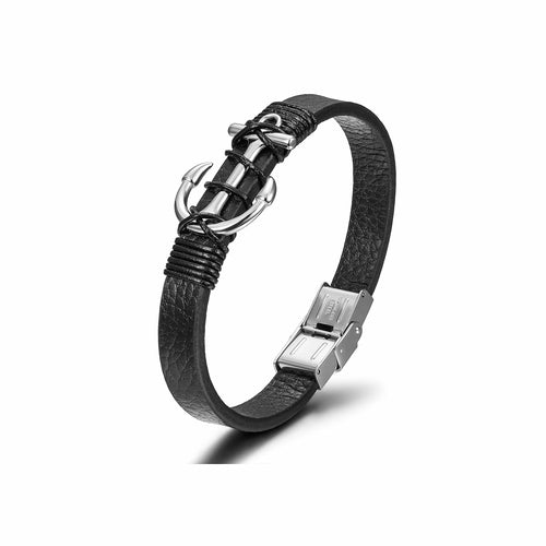 Anchor Warp Leather Bracelet