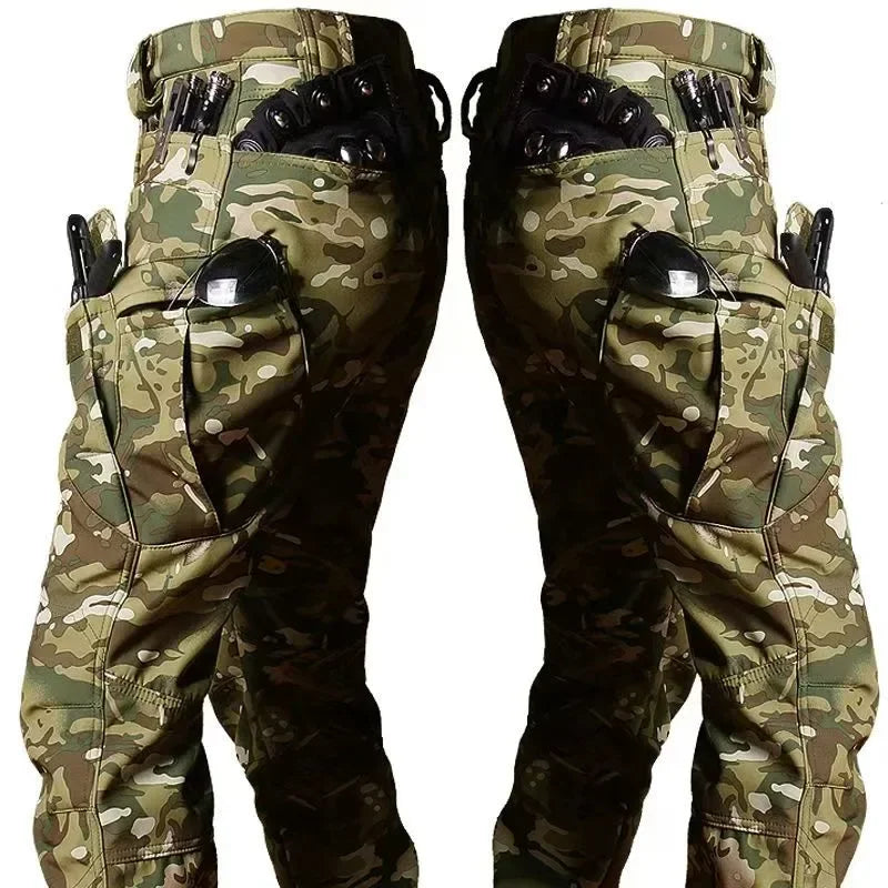 5XL 6XL Winter Outdoor Keep Warm Assault Wear Resistant Multiple Pockets Long Trousers Soft Shell Mountaineering Tactical Pants