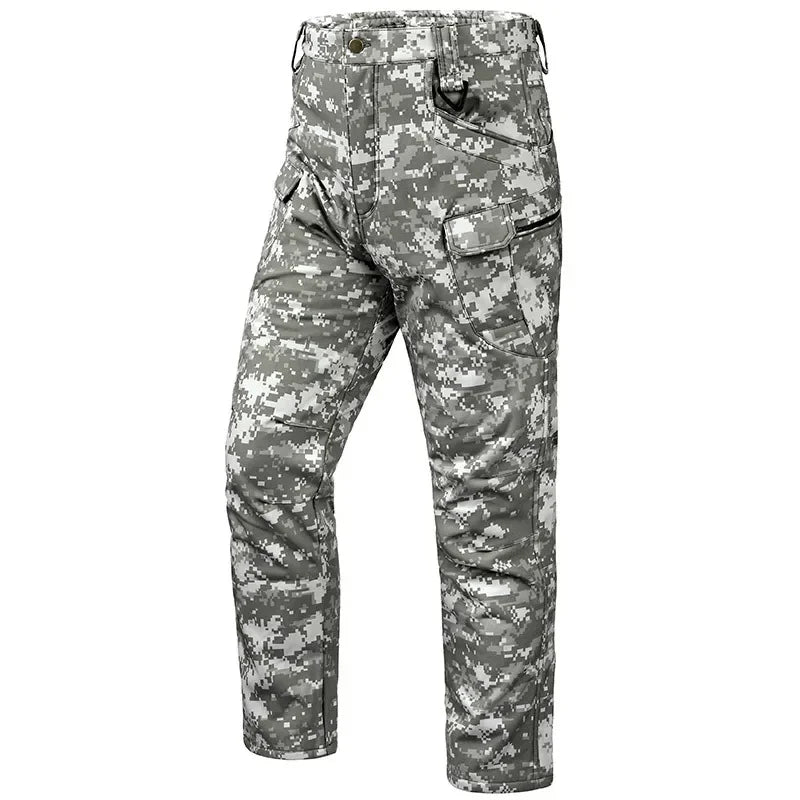 5XL 6XL Winter Outdoor Keep Warm Assault Wear Resistant Multiple Pockets Long Trousers Soft Shell Mountaineering Tactical Pants