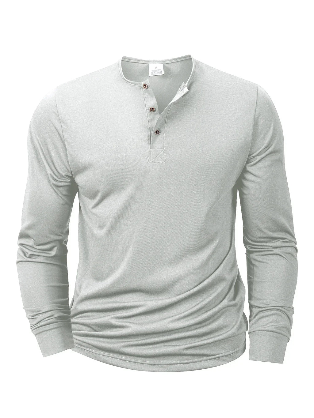 New Men's Henley T-shirts Long Sleeve Basic Casual Band Collar T Shirts Comfortable Soft Pullover Tops Male Tee